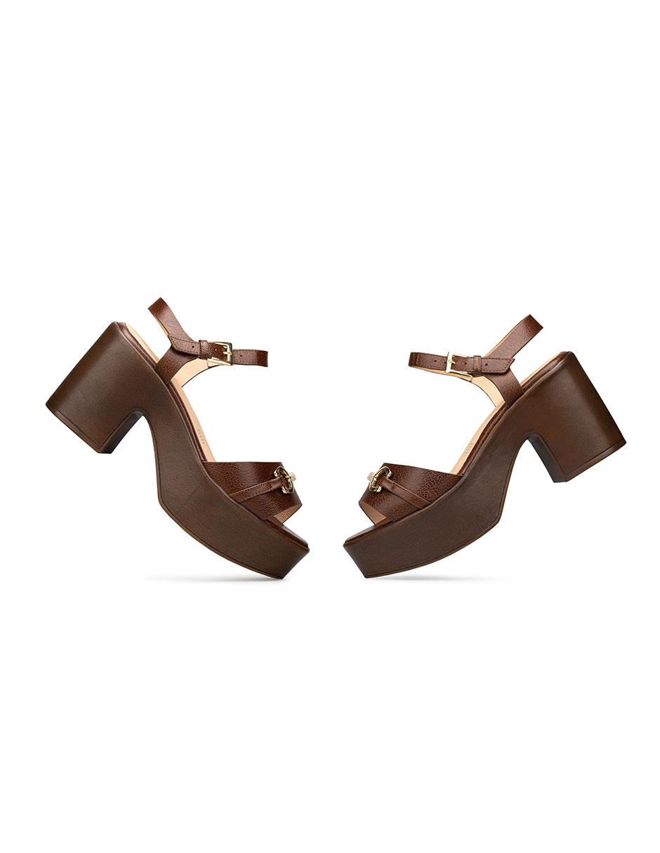 Zapatillas De Tacón Ancho Davenia De Plataforma Mod. Celina